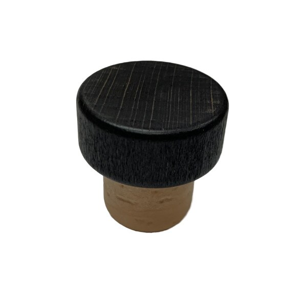 Dark wood cap stopper for liquor